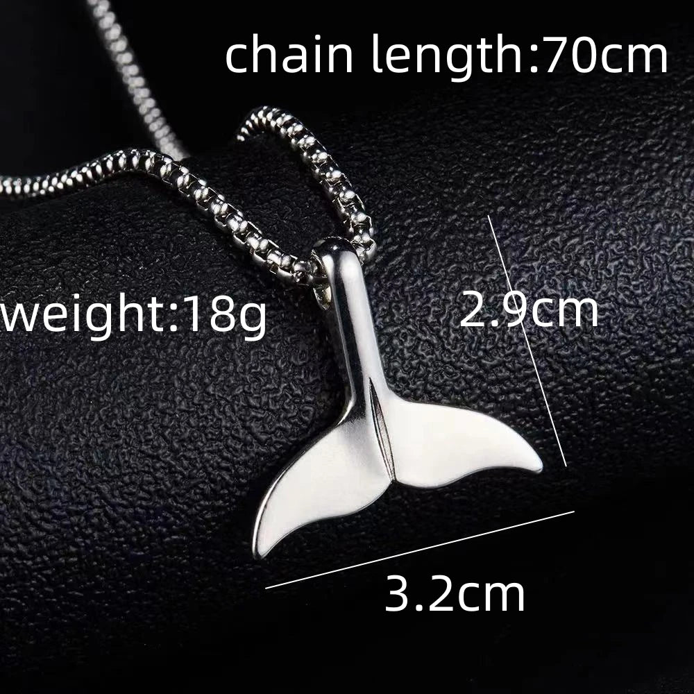 שרשרת יוניסקס כסף בסגנון של זנב דולפין