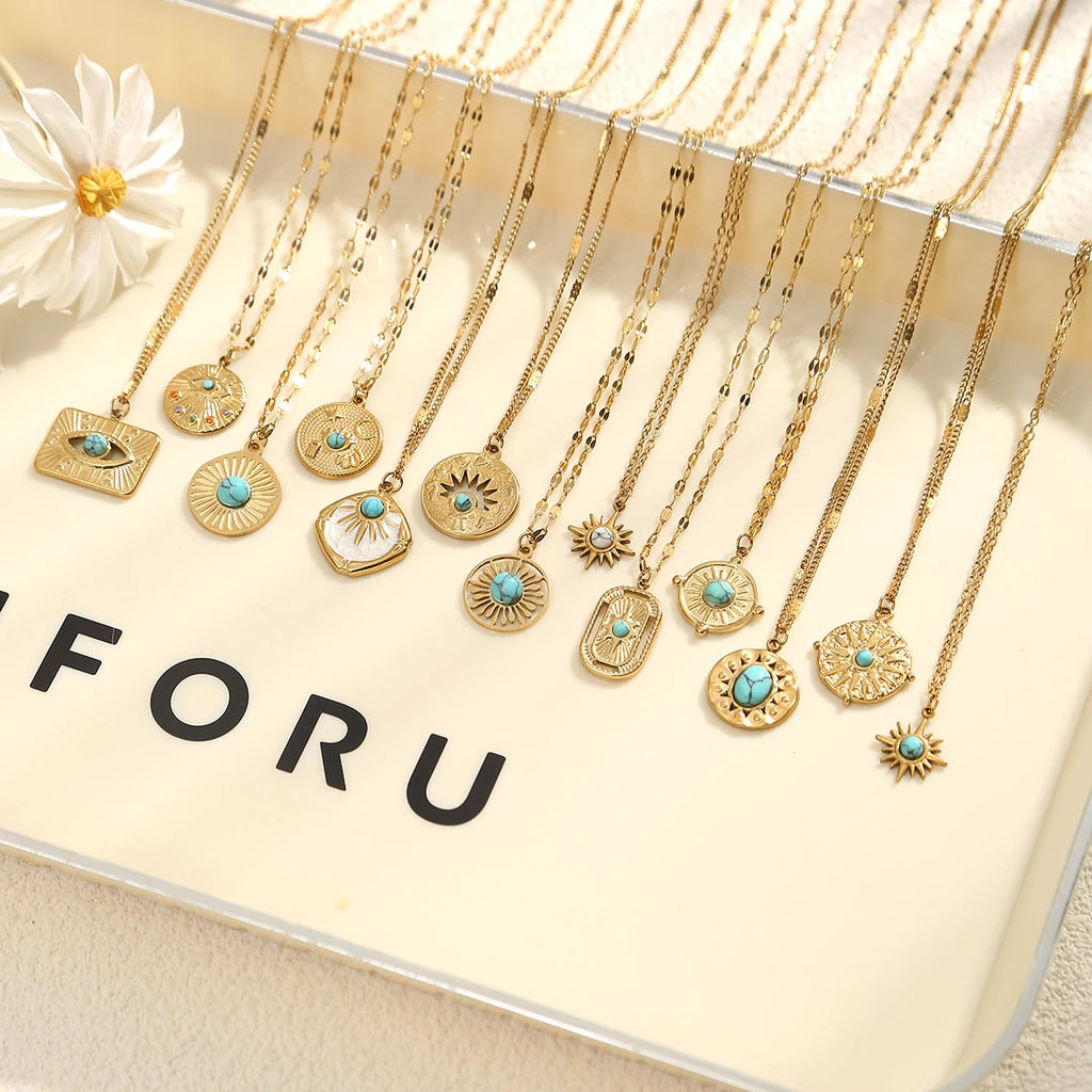 The Vintage Turquoise | שרשרת צ'וקר בשיבוץ טורקיז וציפוי זהב 18K