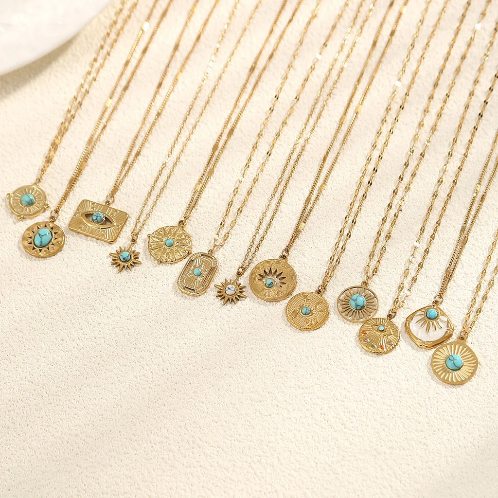The Vintage Turquoise | שרשרת צ'וקר בשיבוץ טורקיז וציפוי זהב 18K