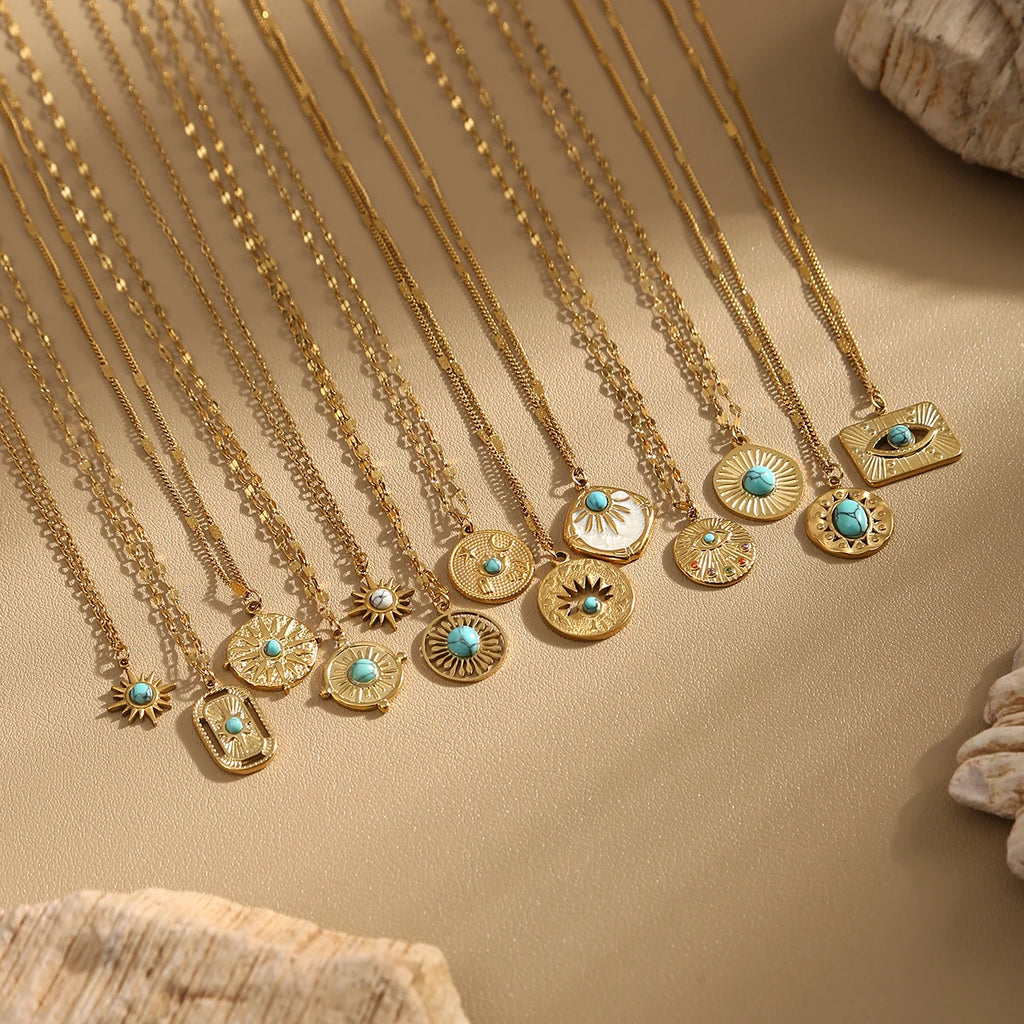 The Vintage Turquoise | שרשרת צ'וקר בשיבוץ טורקיז וציפוי זהב 18K