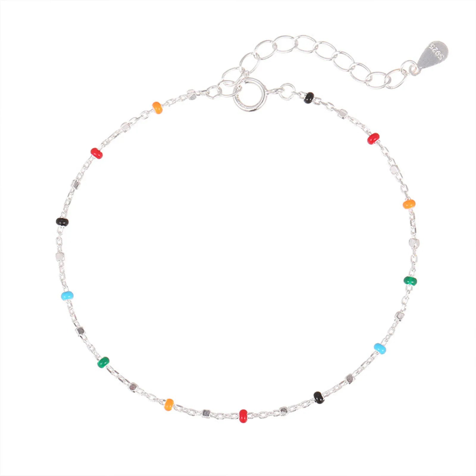 צמיד כסף טהור (S925) Dopamine דופמין במראה בוהושיק צבעוני