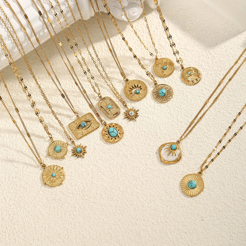 The Vintage Turquoise | שרשרת צ'וקר בשיבוץ טורקיז וציפוי זהב 18K